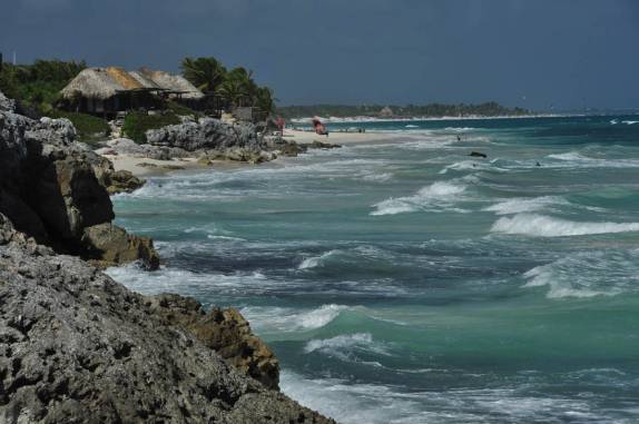Litoral de Tulum, na costa caribenha do Yucatán, no México